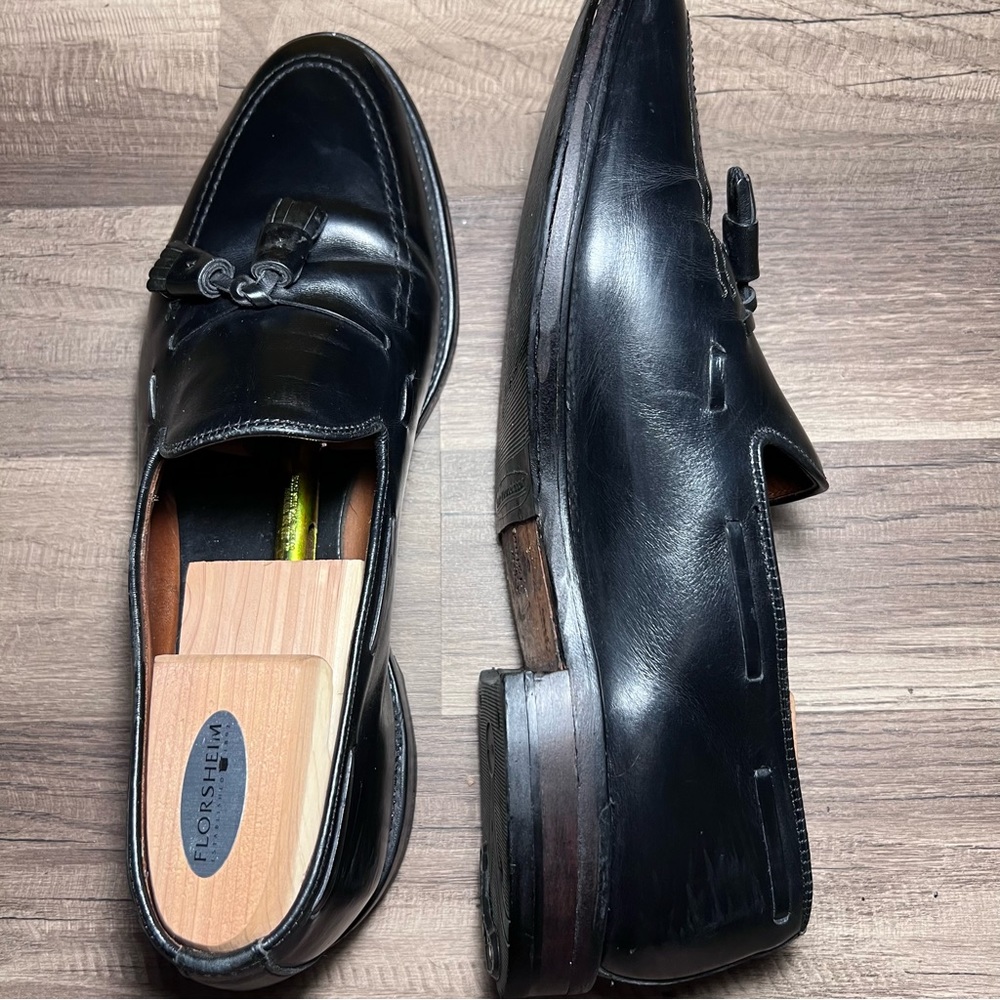 Allen Edmonds Grayson, Black Tassel Loafer Dress Shoes, Size 11.5 D.